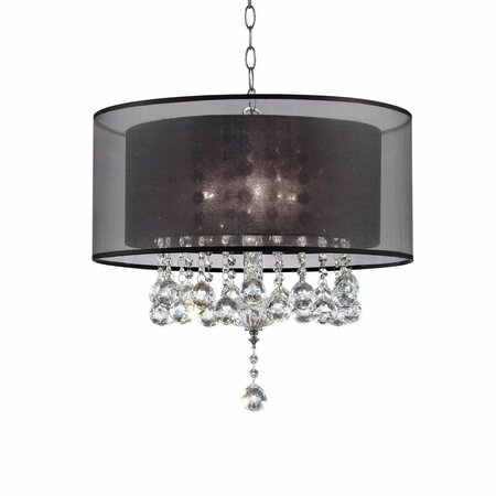 HAZ Contempo Silver Ceiling Lamp with Black Shade & Crystal Accents HA3676788